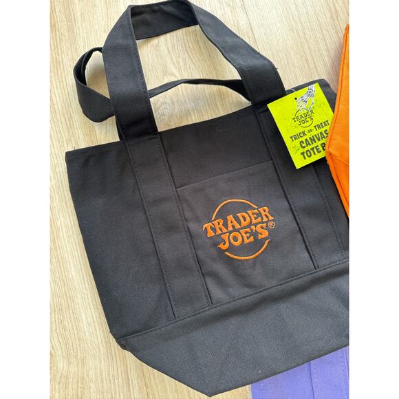 Trader Joe's Mini Tote (Set of 4) Halloween Trick-Or-Treat Canvas Bag-NWT - Picture 2 of 6